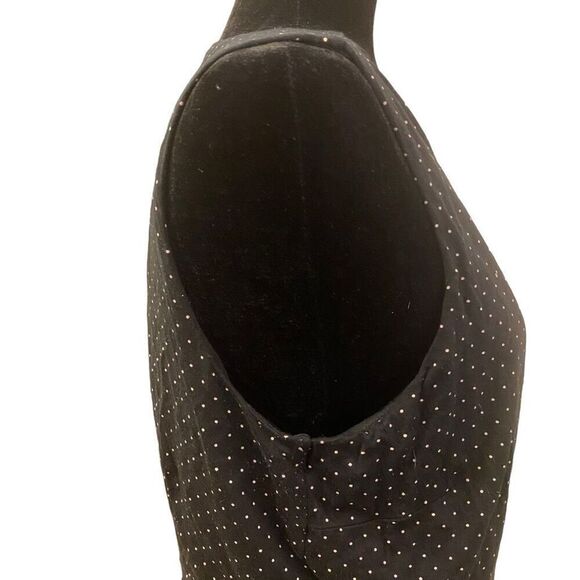 LOFT Black Polka Dot Sleeveless Wrap Dress Size L - Picture 6 of 11